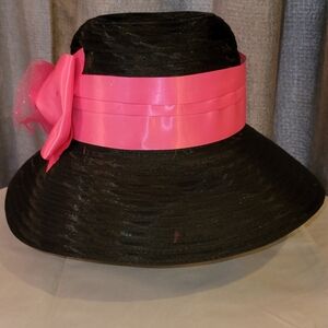 Elegant Black and Pink Women's Hat